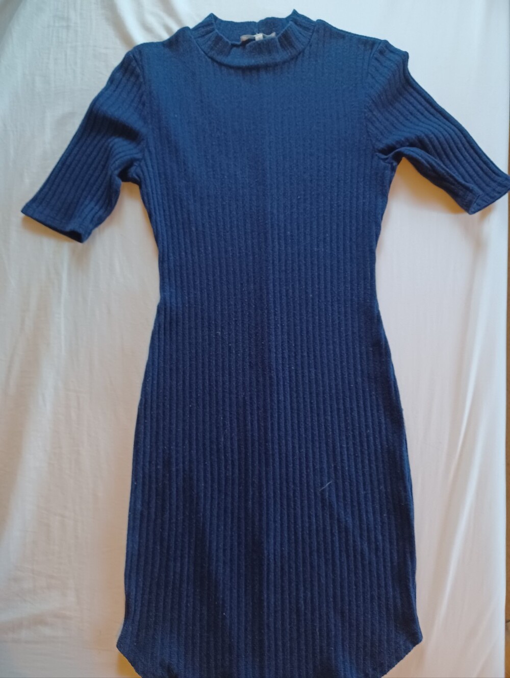 Charlotte Russe Navy Ribbed Midi Dress
